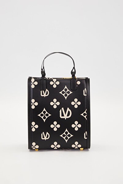 Levidor Black Printed Symbol Pattern Handbag