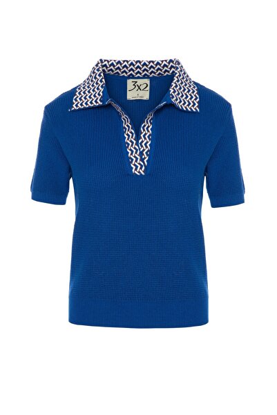 F&K Pulover retro cu mânecă scurtă cu guler polo 3x2