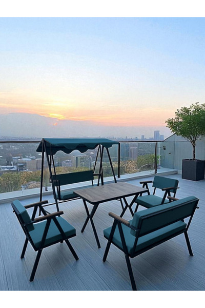 Dekoroom's Vera 2-1-1-MASA-SALINCAK bahçe balkon mobilyası , oturma grubu , çay seti