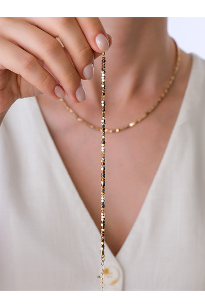 ÇAĞLAYAN KUYUMCULUK 14 Ayar Altın İtalyan Küp Kolye Bileklik Takım