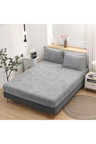 CHIRASO CHIRASO, COCOLINO Elastic Bed Cover, Butterfly Pattern 180x200+30cm and 2 Pillowcases 50x70cm