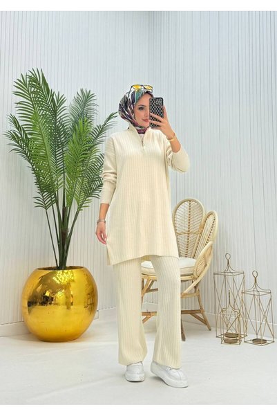 newmisal Women's Zippered Knitwear Set