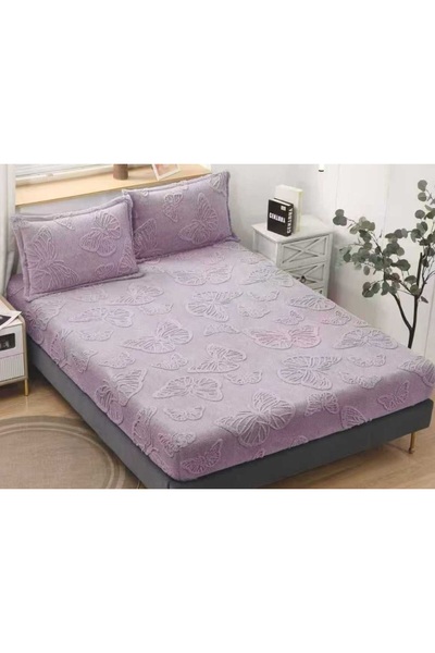 CHIRASO CHIRASO, COCOLINO Elastic Bed Cover, Butterfly Pattern 180x200+30cm and 2 Pillowcases 50x70cm