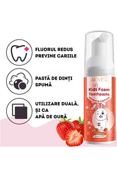 OEM Children's foaming toothpaste with strawberry flavor | 60 ml, ALIVER®
