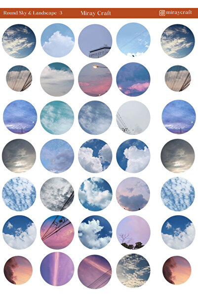 MirayDesign 1 komad okrugle nalepnice sa temom neba i pejzaža, dimenzija 12*1...