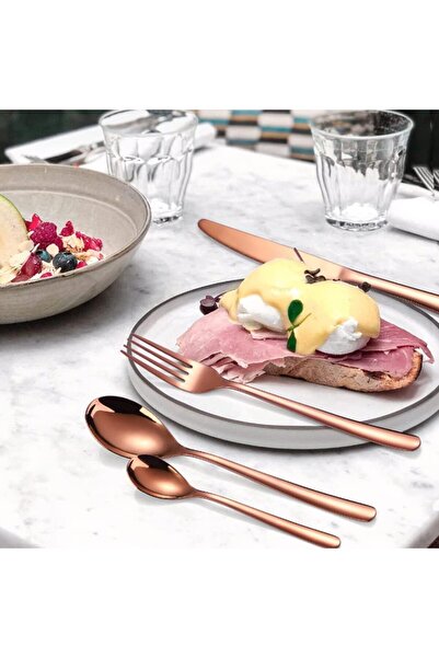 Sunhome 16 Piece Silverware Set,Cutlery Set For 4,Travel Portable Fork Knife Spoon Set,Rose Gold