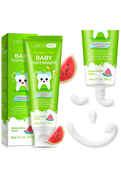 OEM Children's toothpaste with watermelon flavor, fluoride-free, 100% safe to swallow, 60 g, ATOANY®