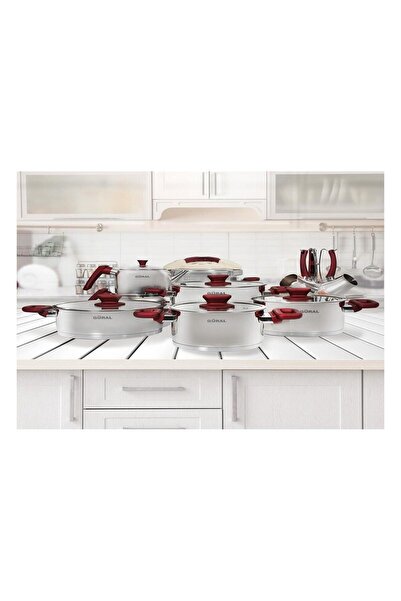 Güral Porselen 18 Parça Paslanmaz Çelik Tencere Takımı