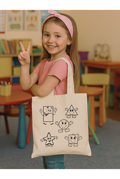 Cemira Painting Set Shapes Painting Bag Square 35*40 Raw Cloth Bag Painting Kindergarten Children Activity Painting