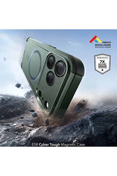 ESR Case for iPhone 17 Pro, Magsafe, Cyber Halolock, Green