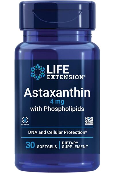 Life Extension Astaxanthin with Phospholipids heart and brain 4 Mg 30 Caps