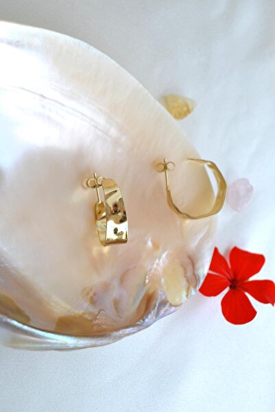 Sacce Scarves&Accessories 14K Gold Kaplama Antik Model Halka Küpe – Günlük Kullanıma Uygun