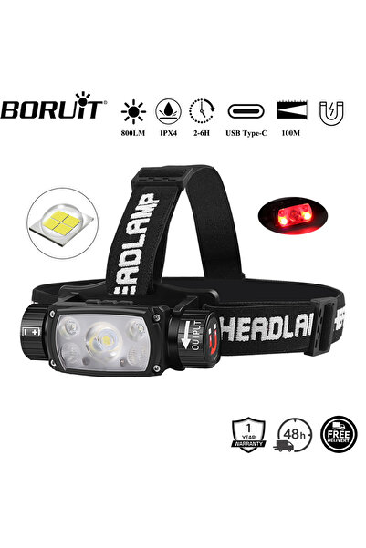 Choice1 مصباح أمامي LED مزود بمستشعر حركة BORUiT XHP50 بدون بطارية، بقوة 800 ...