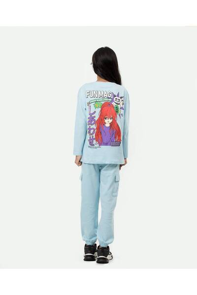 Finelook Girl's Anime Fun Mag Long Sleeve T-shirt & Bottom Set