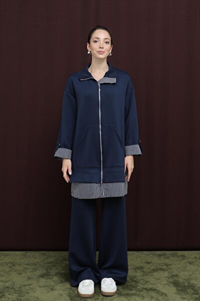 Puane Kadın Garni Detaylı Takım - 14383TKS - Lacivert