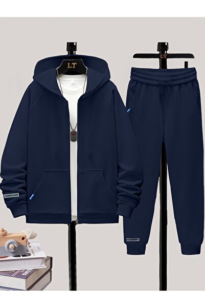 Lider Leather Set de trening pentru copii din 2 piese – Hanorac cu glugă și p...