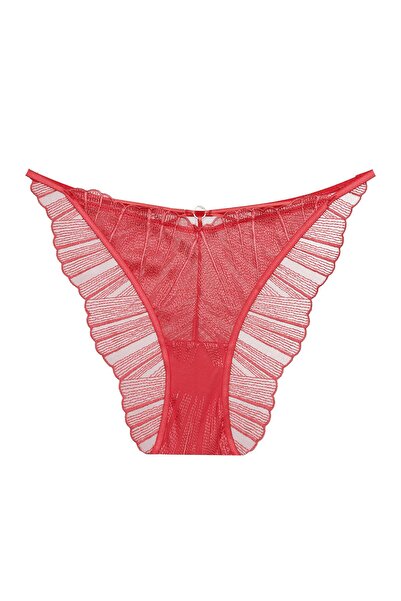 ESOTIQ Chiloți brazilieni pentru femei, cu model tanga, cu croială înaltă, din plasă brodată și decorațiuni frontale | Bossa