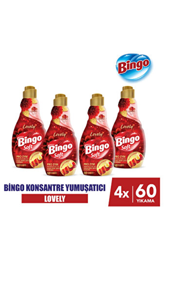 Bingo Soft Konsantre Çamaşır Yumuşatıcısı Lovely 1440 ml X 4 Adet