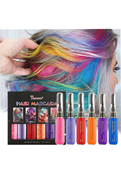 Teayason 6 قطع ماسكارا للشعر، مجموعة لون شعر مؤقت، عناية فورية بالشعر مقاومة ...