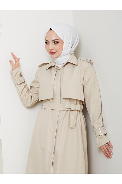 YEDİLALE Apoletli̇ Max. Boy Windproof Trench Coat [Unlined, Size Range 38-48, 135 cm Medium]