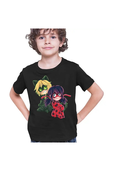 OEM Tricou Copii Baieti Miraculos Animatie Buburuza Adrien Noir