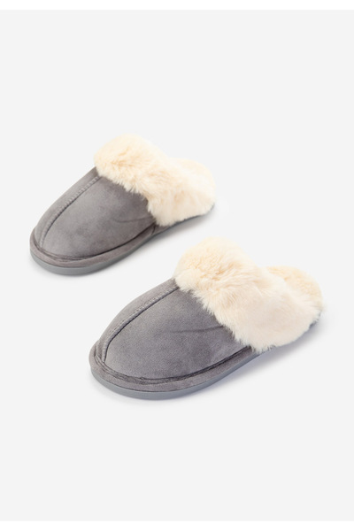 B T Shoes Šedé dámské domácí pantofle Joka