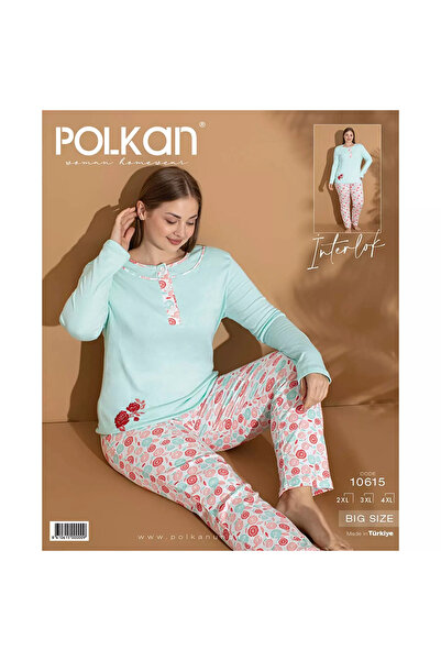POLKAN Women's Long Sleeve Pajama Set – Plus Size,Soft and Stretchy,Skin-Friendly