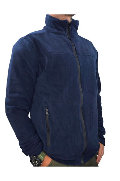 LIGHTINGHM Men's 2-Pocket Zippered Fleece Coat Jacket