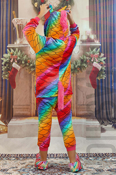 WildFashion Onesie kigurumi pajamas, multicolor unicorn pattern PJM53-319