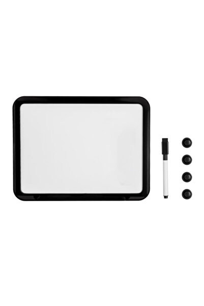 OEM White Magnetic Board with Black Frame & Magnets 28.3 x 21.5 cm