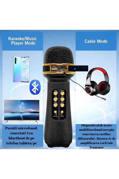 OEM Microfon fără fir, cu Bluetooth, fără fir, USB, negru
