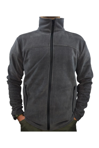 LIGHTINGHM Men's 2-Pocket Zippered Fleece Coat Jacket