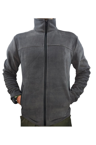 LIGHTINGHM Men's 2-Pocket Zippered Fleece Coat Jacket