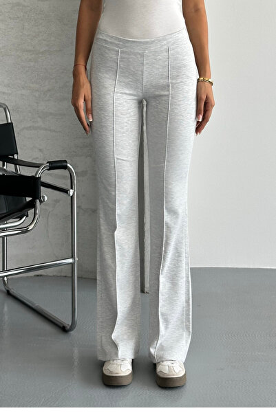 macharel jeans Women's Spanish Leg Opening Ribbed Stitching Modal Fabric Pants