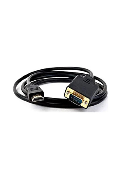 Generic كابل بيانات عالي الدقة من HDMI إلى VGA بدقة 1080 بكسل مع كابل محول صوت بطول 1.5 متر