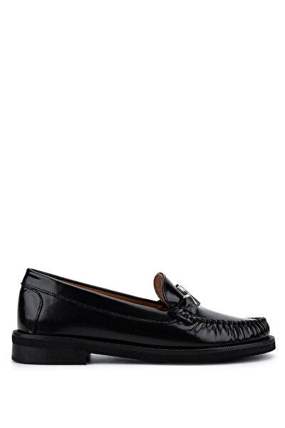 Mario Valentino Women's Genuine Leather Black Loafer Shoes