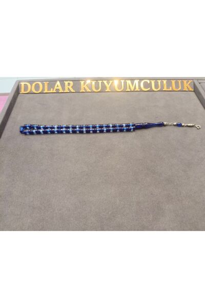 DOLARKUYUMCULUK LACİVERT KÜT KESİM TASARIM PÜSKÜL KEHRİBAR TESPİH