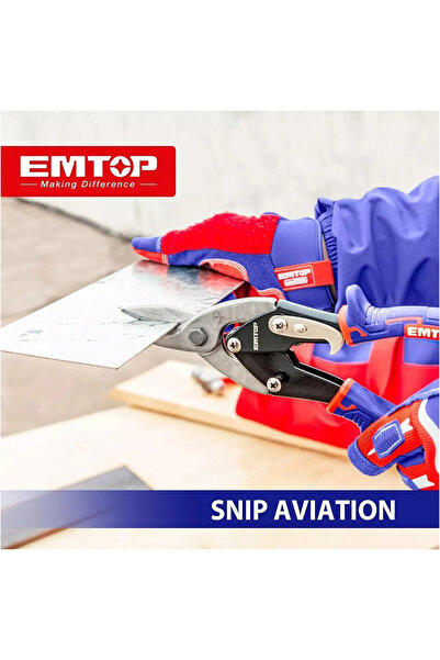 EMTOP Right-Handed Sheet Metal Shears - Professional Metal Cutting Shears | 10" Length