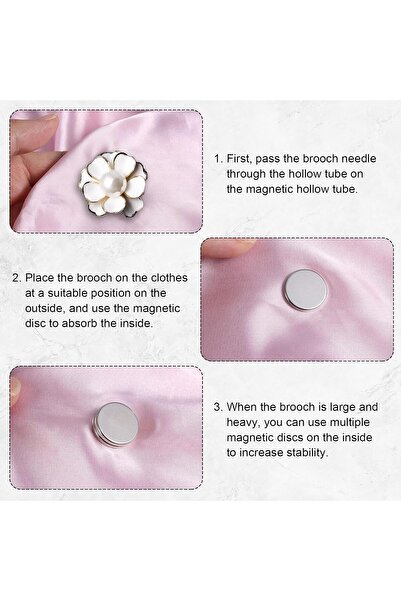 Yelajoy 4 Pairs Mini Magnetic Pin Brooch Converters,Harm Free Clothing Magnet Buckle Metal Lapel Pin