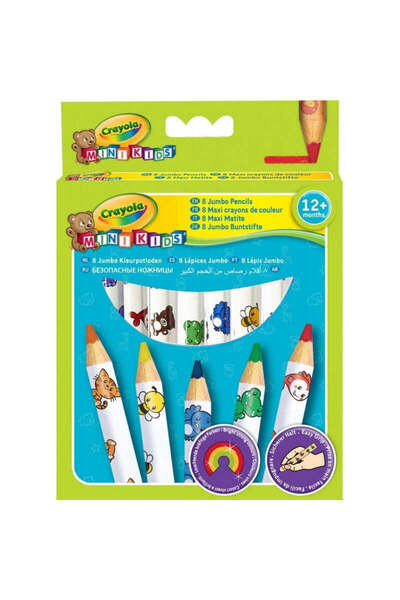 Crayola Creioane colorate pentru juniori Patio, 8 culori