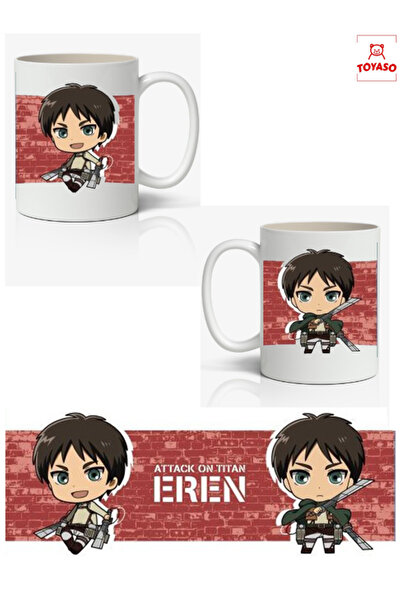 Toyaso Attack on Titan Eren Yeager Anime Themed White Mug Cup Gift for Lover ...