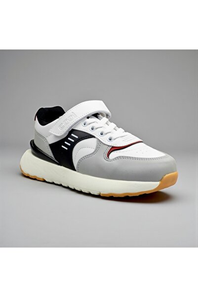 JOJO KIDS Unisex children's velcro leather sports shoes, non-slip sole.