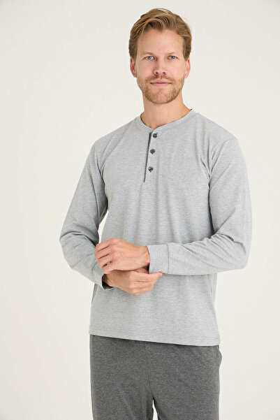 KLY Men's Oversized Ribbed Pajama Set Comfortable Sleepwear