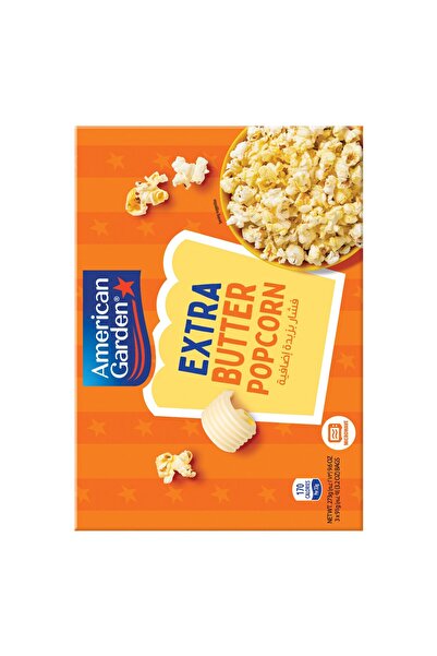 american garden Gluten Free Microwave Extra Butter Popcorn 273 g Rich Flavor Snack for Movie Nights