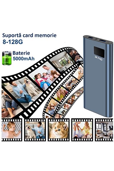 SINZO Camera Spion in Baterie Externa H8, Full HD, 5000mAh, Night Vision, Detectie miscare, Unghi 120