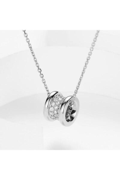 Pursehuit Κολιέ σε ασημένιο χρώμα με πέτρες ζιργκόν, Hestia C27