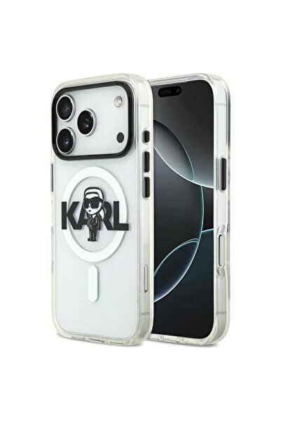 Karl Lagerfeld Husa iPhone 17 Pro IML MagSafe Sketch Logo, Karl, Transparenta