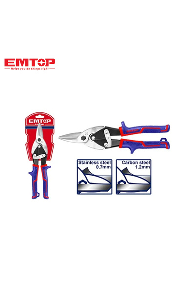 EMTOP Straight Sheet Metal Shears - 10 Inch | Professional Metal Cutting