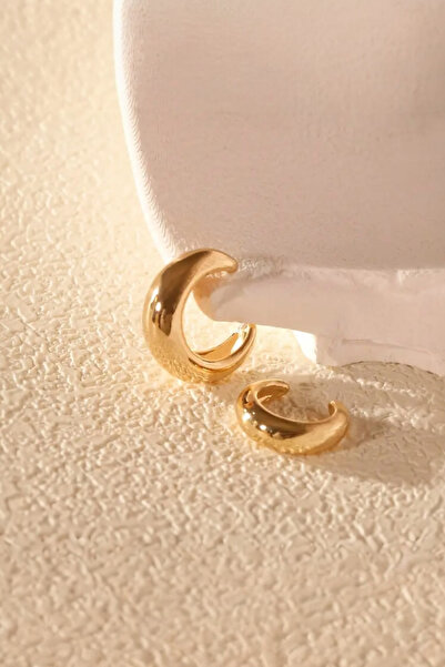 Sevilgülgünfinecrafts Gold Renk Modern Sıkıştırmalı Kıkırdak Küpesi | Kulak Deliksiz Earcuff Küpe