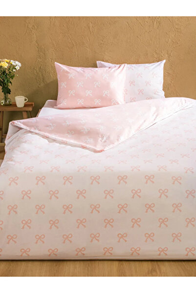 LC Waikiki HOME Pembe Fiyonk Desenli Pamuklu Poplin Kumaş Çift Kişilik Nevresim Seti 200x220 cm